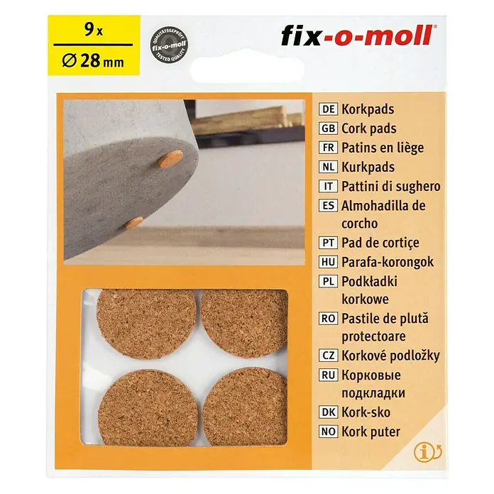 Fix-o-moll Kurk pads - 28 mm