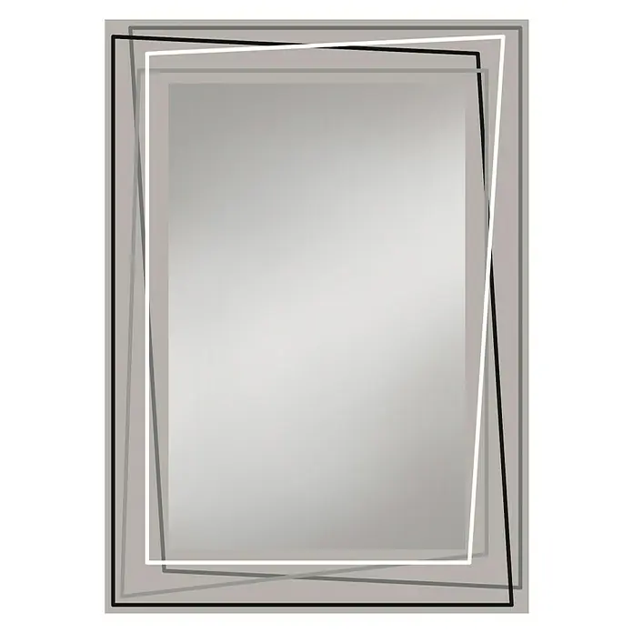 Kristall-Form Siebdruckspiegel Door - 50 x 70 cm, Rechteckig - Vorderansicht