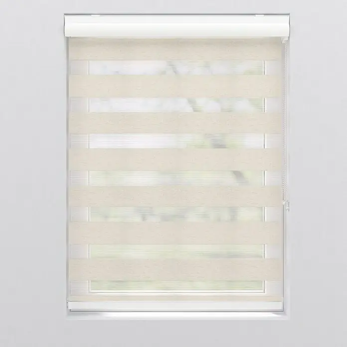 Expo Ambiente Doppelrollo mit Kassette - B x H: 120 x 175 cm, Leinen, Tageslichtdurchlässig - Vorderansicht