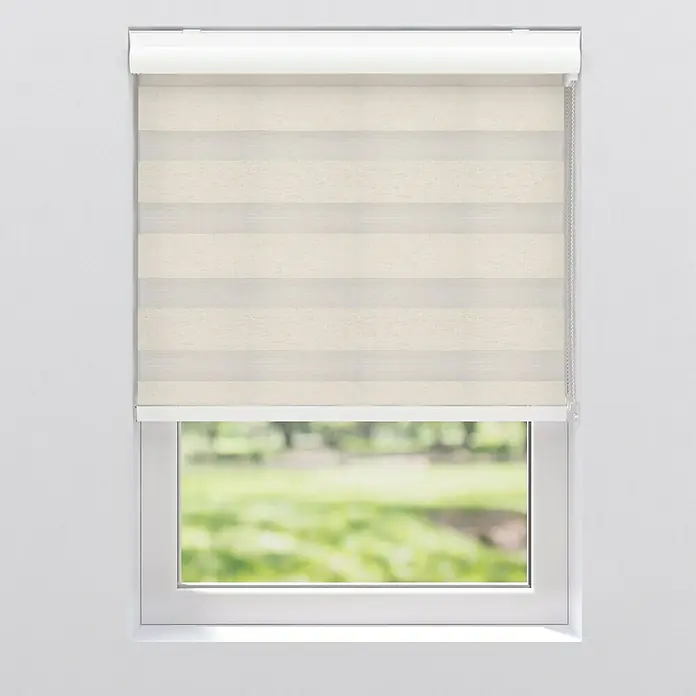 Expo Ambiente Doppelrollo mit Kassette - B x H: 60 x 175 cm, Leinen, Tageslichtdurchlässig - Vorderansicht