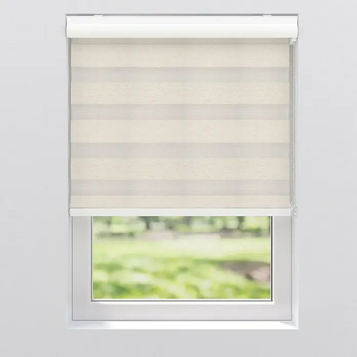 Expo Ambiente Doppelrollo mit Kassette - B x H: 80 x 175 cm, Leinen, Tageslichtdurchlässig - Vorderansicht