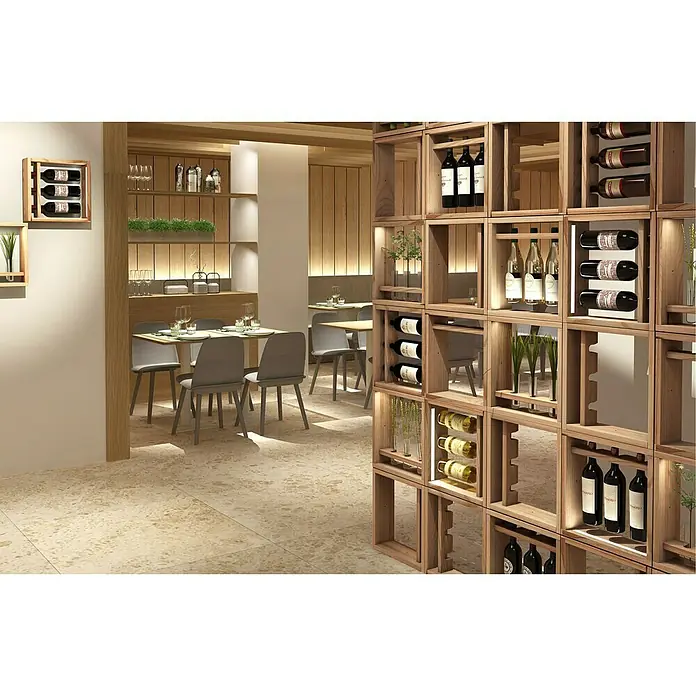 Astigarraga Weinregal - L x B x H: 12 x 40 x 40 cm, Holz, Anzahl Flaschen: 3 Stk. - Rechte Seitenansicht