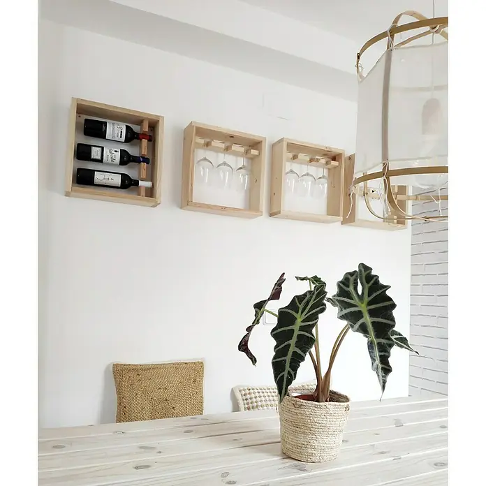 Astigarraga Weinregal - L x B x H: 12 x 40 x 40 cm, Holz, Anzahl Flaschen: 3 Stk. - Rechte Seitenansicht