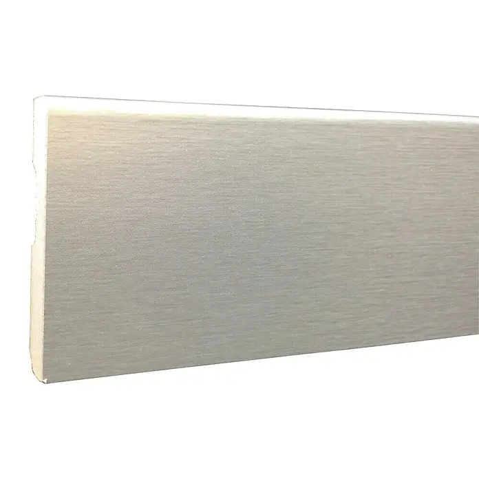 Rufete Zócalo MDF Aluminio - Roble, 2,24 m x 14 mm x 70 mm, Redondeado