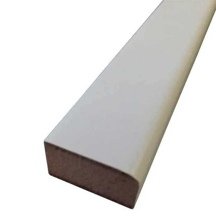Rufete Listón rectangular melamina Blanco - 2,24 m x 25 mm x 15 mm, MDF