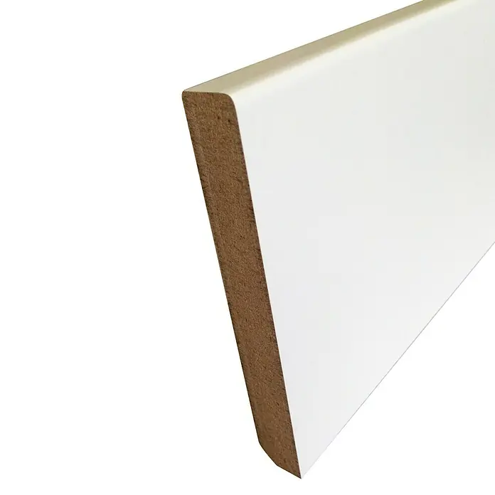 Rufete Zócalo MDF lacado blanco - 2,25 m x 12 mm x 120 mm, Redondeado
