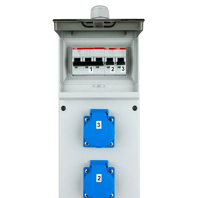 Stromverteiler Wandverteiler - Anzahl CEE-Steckdosen: 1 Stk., Anzahl Steckdosen Schuko: 2 Stk., IP54
