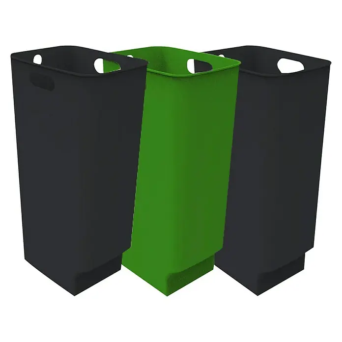 Mülleimer mit Fußsensor - 3 x 15 l, Kunststoff