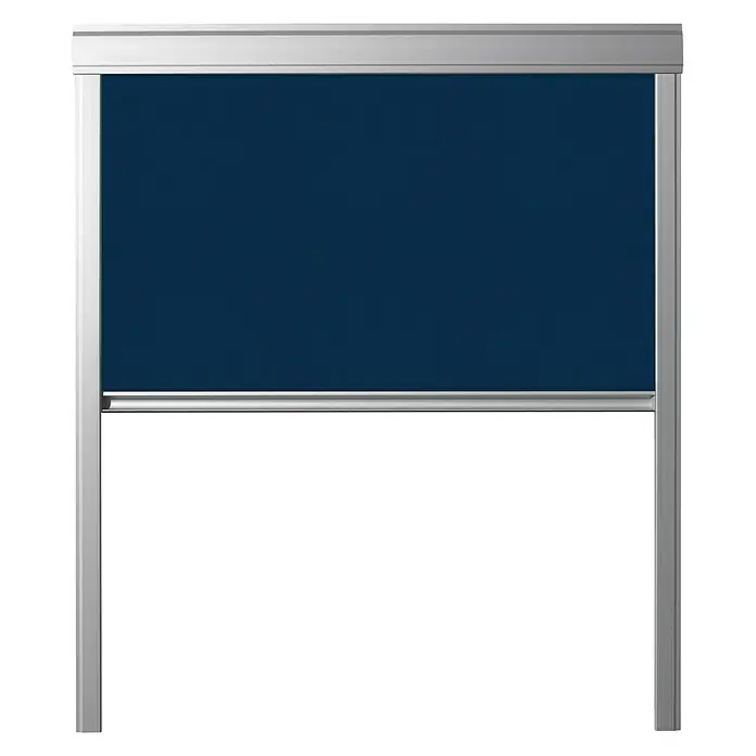 Verdunkelungsrollo DUA - Passend für: Dachfenster 55 x 78 cm, Solid Elements Dachfenster, Velux Dachfenster, Fakro Dachfenster, Dunkelblau - Vorderansicht