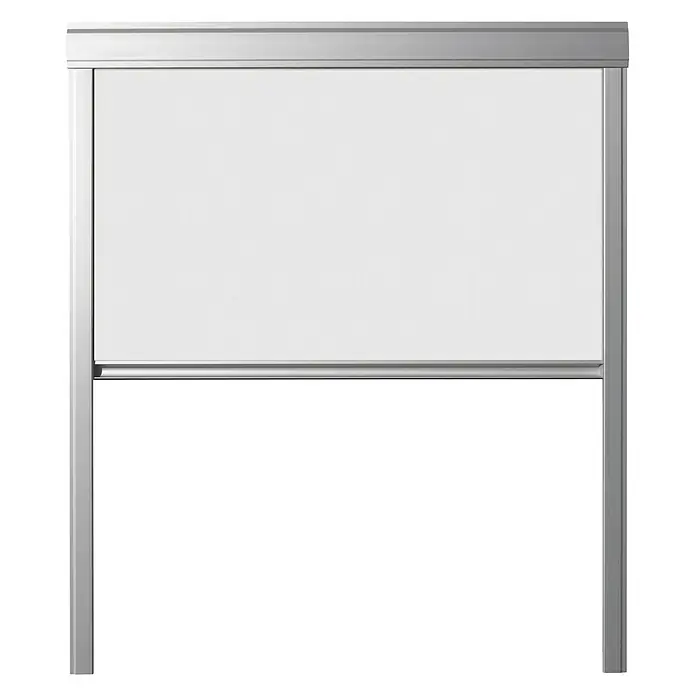 Verdunkelungsrollo DUA - Passend für: Dachfenster 66 x 118 cm, Solid Elements Dachfenster, Velux Dachfenster, Fakro Dachfenster, Weiß - Vorderansicht