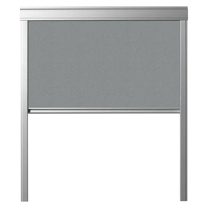 Rolo zavjesa za zatamnjivanje DUA - Namijenjeno za: Krovni prozor 66 x 118 cm, Krovne prozore Solid Elements, Krovne prozore Velux, Fakro krovne prozore, Sive boje - Pogled sprijeda