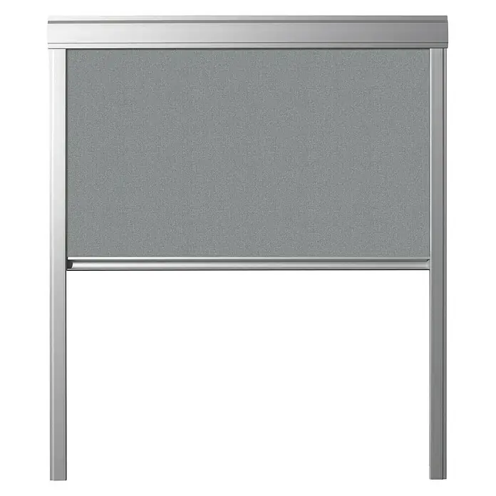 Rolo zavjesa za zatamnjivanje DUA - Namijenjeno za: Krovni prozor 114 x 118 cm, Krovne prozore Solid Elements, Krovne prozore Velux, Fakro krovne prozore, Sive boje - Pogled sprijeda