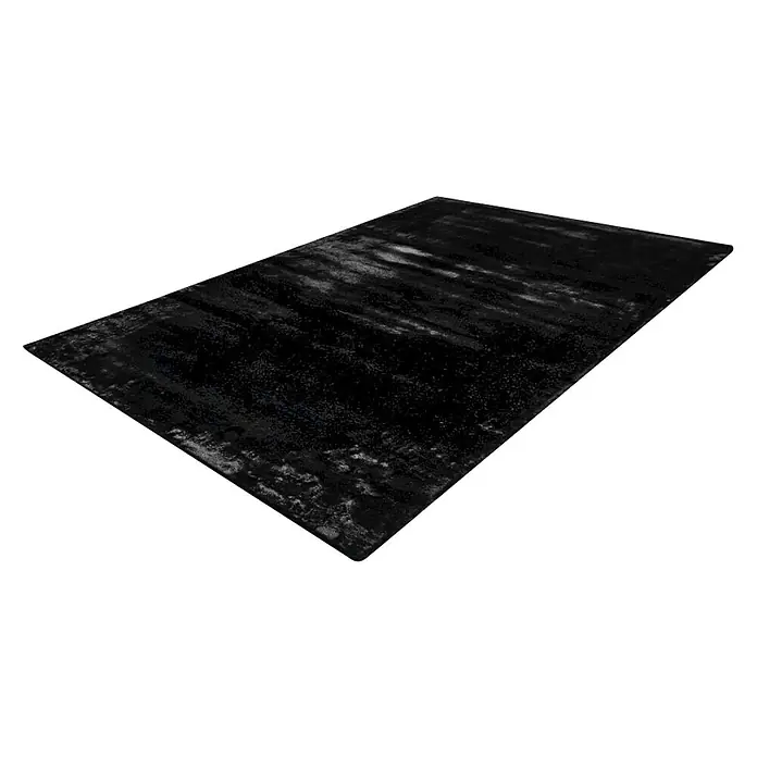 Hochflorteppich Happy - Schwarz, 290 x 200 cm, 100 % Polyester (Flor) - Linke Seitenansicht