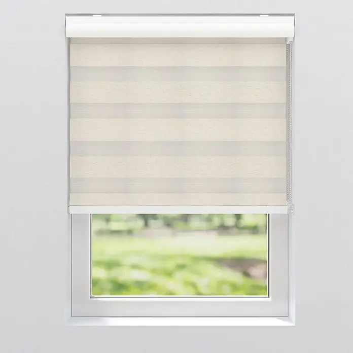 Expo Ambiente Doppelrollo mit Kassette - B x H: 100 x 175 cm, Leinen, Tageslichtdurchlässig - Vorderansicht