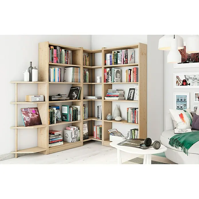 Astigarraga Estantería de madera Gala - L x An x Al: 80 x 25 x 220 cm, Madera - Vista de perfil derecho