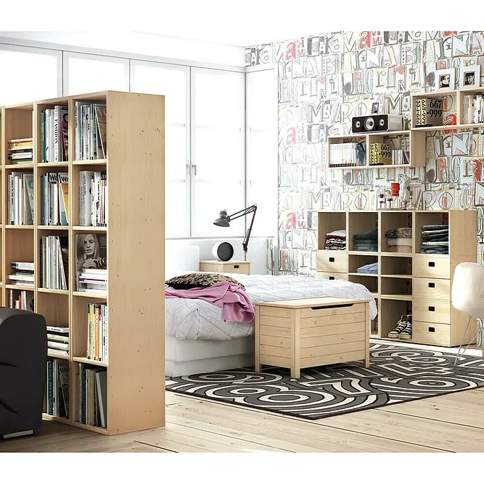 Astigarraga Dinamic Holzregal - L x B x H: 33 x 36,2 x 36,2 cm, Holz - Rechte Seitenansicht