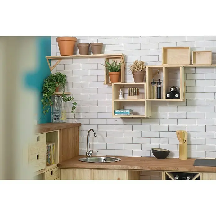 Astigarraga Dinamic Holzregal - L x B x H: 33 x 36,2 x 36,2 cm, Holz - Rechte Seitenansicht