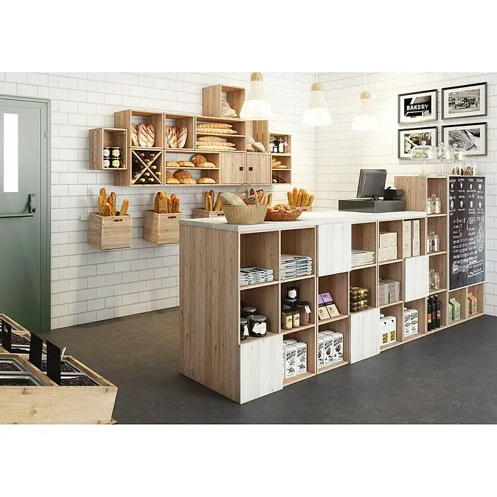 Astigarraga Dinamic Holzregal - L x B x H: 33 x 70,8 x 70,8 cm, Holz - Rechte Seitenansicht