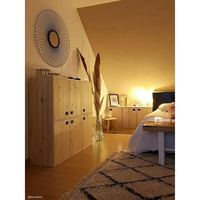 Astigarraga Dinamic Schrank - L x B x H: 33 x 37,3 x 53,5 cm, Kiefernholz - Rechte Seitenansicht