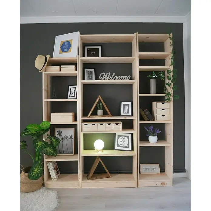 Astigarraga Holzregal Gala - L x B x H: 50 x 25 x 185 cm, Holz - Vorderansicht