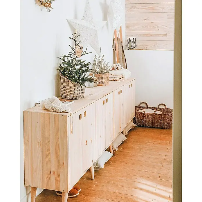 Astigarraga Dinamic Schrank - L x B x H: 33 x 70,8 x 53,5 cm, Kiefernholz - Rechte Seitenansicht