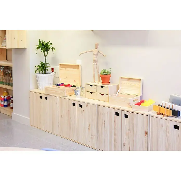 Astigarraga Dinamic Schrank - L x B x H: 33 x 70,8 x 53,5 cm, Kiefernholz - Linke Seitenansicht