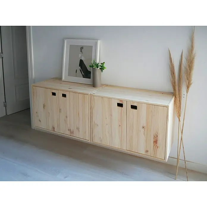 Astigarraga Dinamic Schrank - L x B x H: 33 x 70,8 x 53,5 cm, Kiefernholz - Linke Seitenansicht