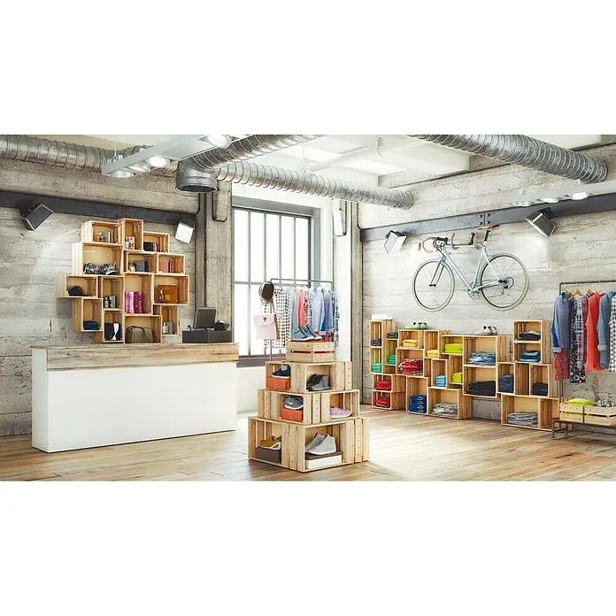 Astigarraga Home Box Holzkiste - L x B x H: 28 x 38,4 x 25,6 cm, Kiefernholz - Rechte Seitenansicht