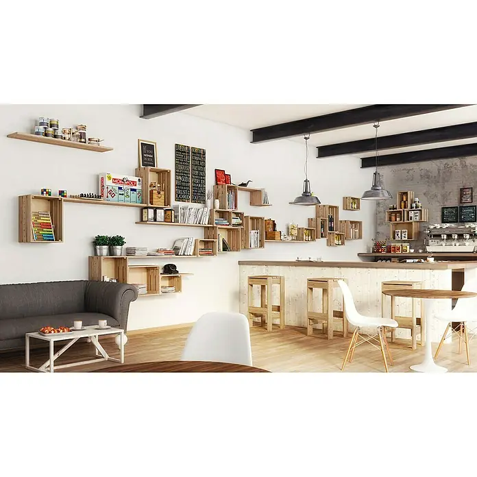 Astigarraga Home Box Holzkiste - L x B x H: 18 x 38,4 x 25,6 cm, Kiefernholz - Rechte Seitenansicht