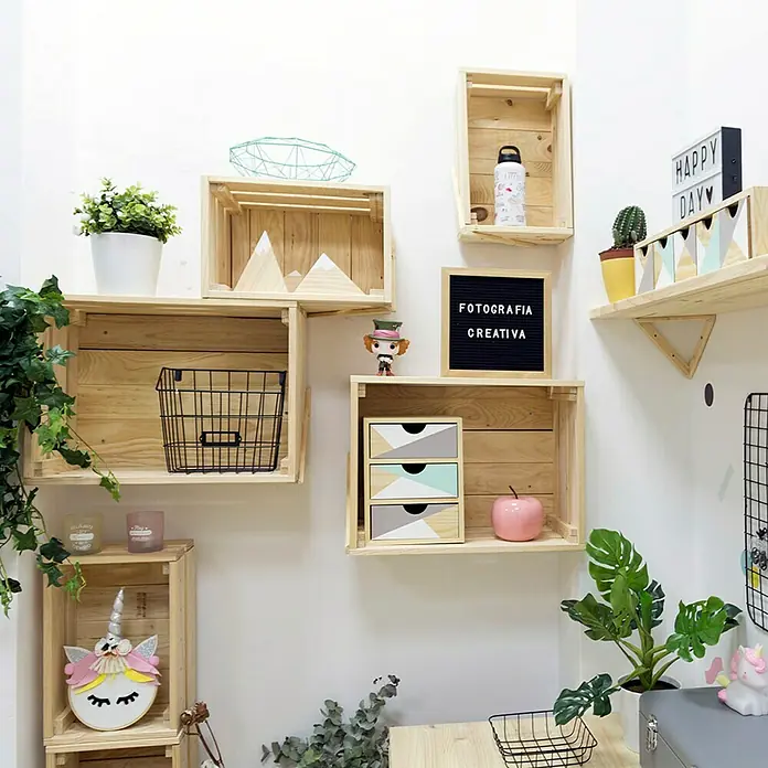 Astigarraga Home Box Holzkiste - L x B x H: 18 x 38,4 x 25,6 cm, Kiefernholz - Vorderansicht
