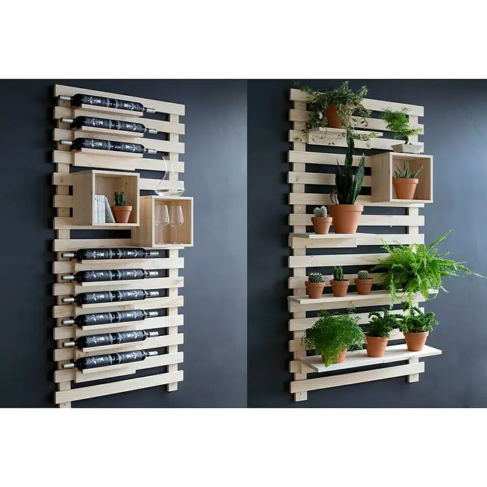 Astigarraga Tetris Wandregal - L x B x H: 40 x 12 x 9,5 cm, Kiefernholz - Rechte Seitenansicht
