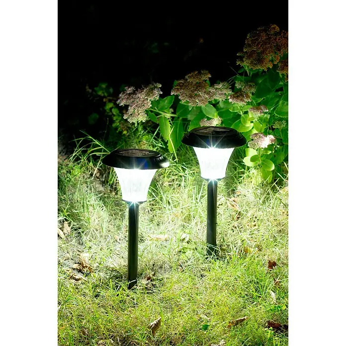 Solarna svjetiljka - 2 Kom., LED, Prozirno, Crne boje, Visina: 34,2 cm