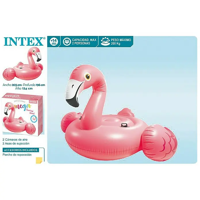 Intex Animal acuático Isla Flamingo - L x An x Al: 196 x 203 x 124 cm