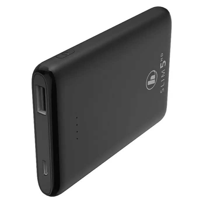 Hama Powerbank Slim 5HD - Schwarz, Kapazität: 5.000 mAh - Vorderansicht