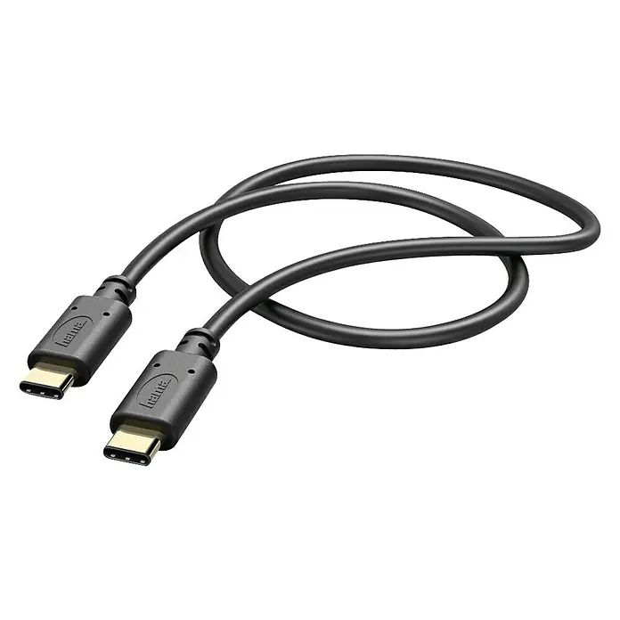 Hama USB kabel za punjenje - Crne boje, 1 m, Utikač USB C - Pogled sprijeda