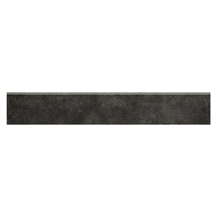 Sockelfliese Rügen - 9,5 x 60 cm, Schwarz, Matt - Vorderansicht