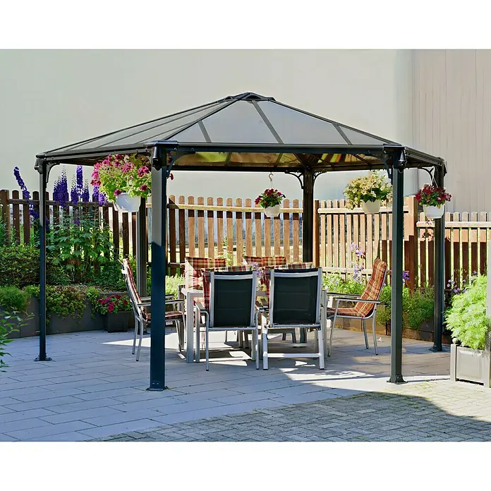 Palram – Canopia Pavillon Monaco - 4,5 x 3,9 x 2,9 m, Anthrazit - Stimmungsaufnahme