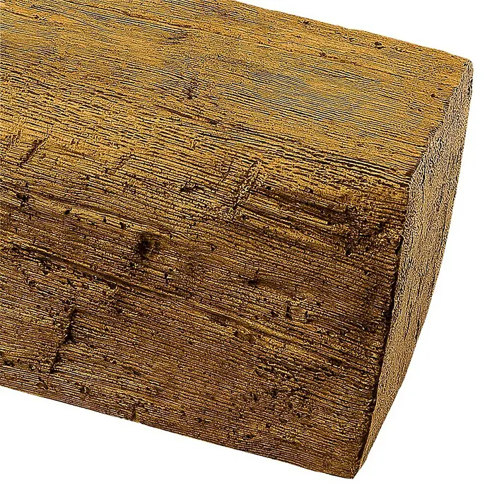 Dekobalken - Hellbraun, 200 x 19,5 x 12,5 cm, Polyurethan - Vorderansicht