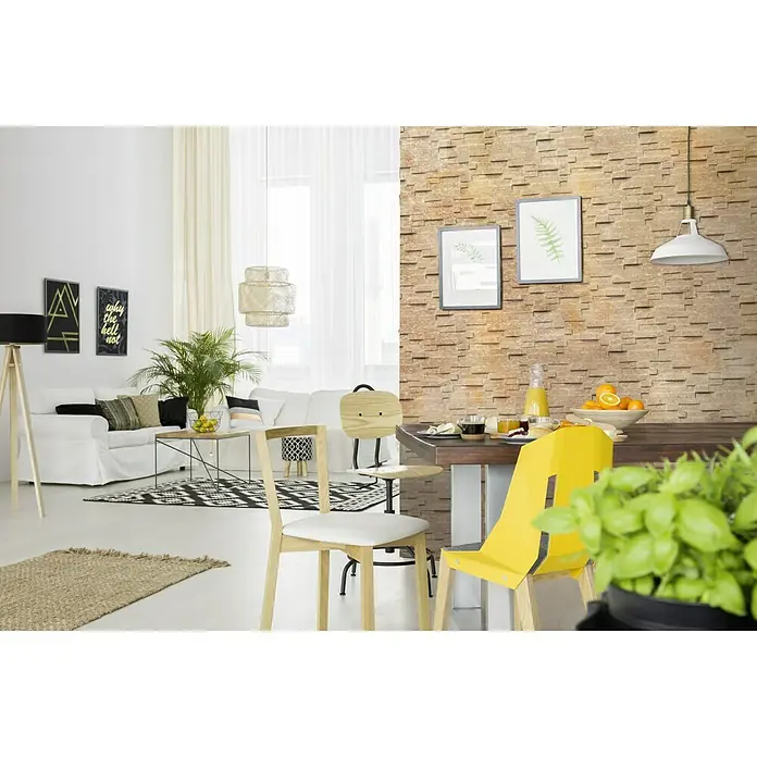 Verblendstein Ambiente - Weiß, 50 x 20 x 2,5 cm, Expandiertes Polystyrol - Vorderansicht