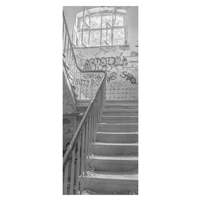 SanDesign Acryl-Verbundplatte - 100 x 250 cm, Lost Place Schoolhouse - Vorderansicht