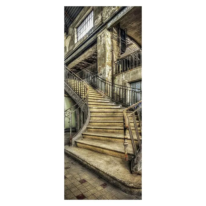 SanDesign Acryl-Verbundplatte - 100 x 250 cm, Lost Place Staircase - Vorderansicht