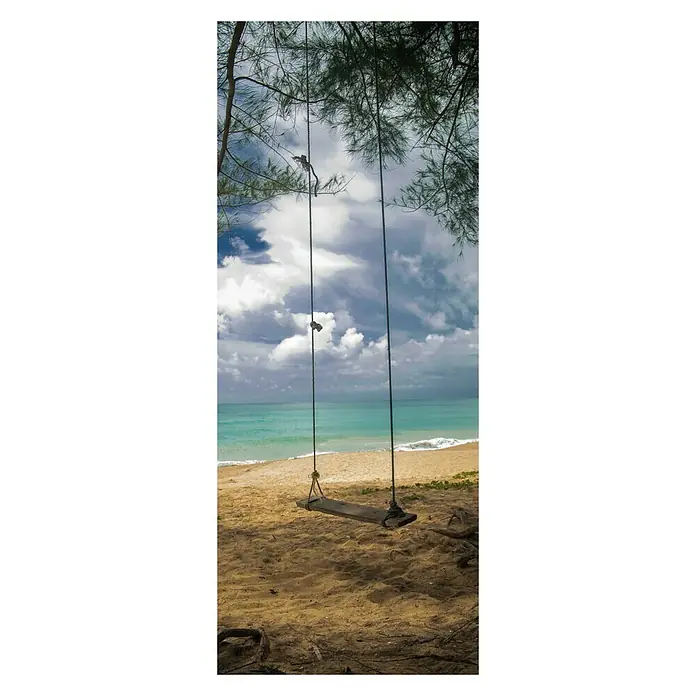 SanDesign Acryl-Verbundplatte - 100 x 250 cm, Cloudy Beach - Vorderansicht