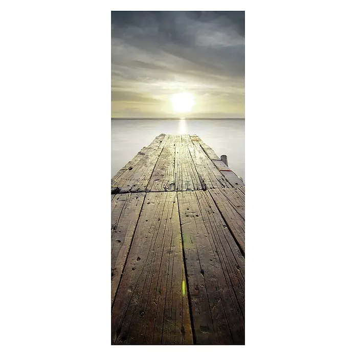 SanDesign Alu-Verbundplatte - 100 x 250 cm, Jetty into Sea - Vorderansicht