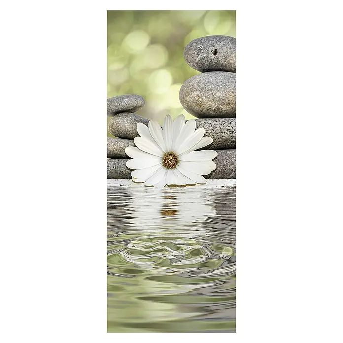 SanDesign Alu-Verbundplatte - 100 x 250 cm, Swimming Daisy - Vorderansicht