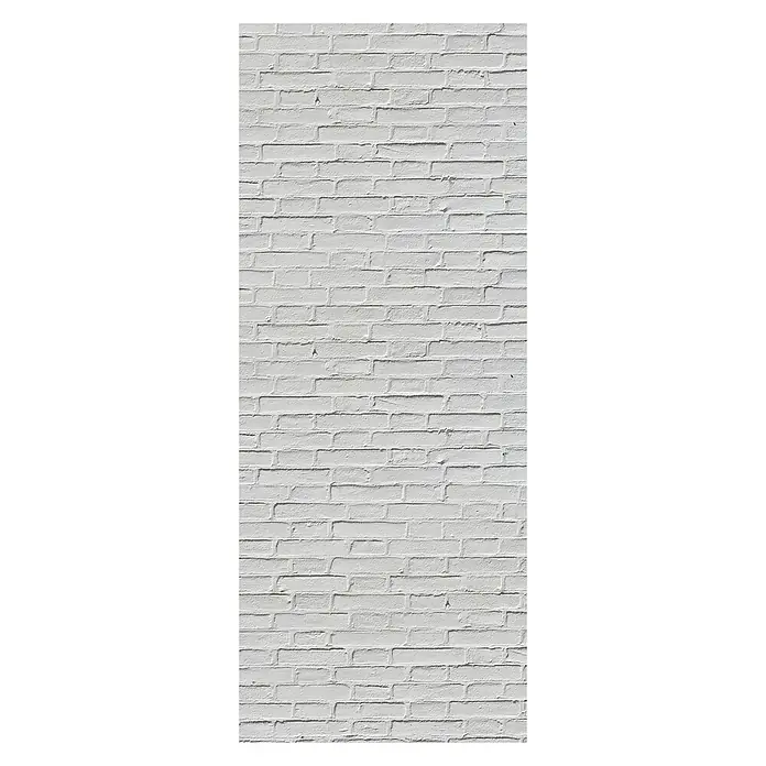 SanDesign Alu-Verbundplatte - 100 x 250 cm, White Brick Wall - Vorderansicht