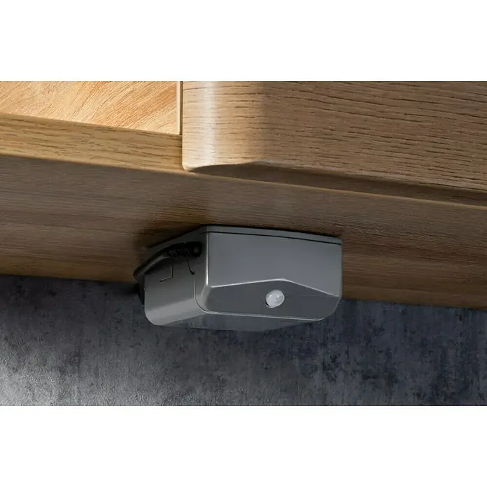 Camargue Faro Mini Waschtischunterschrank - 55 x 29,5 x 55 cm, Bewegungsmelder mit LED-Beleuchtung, Berg Eiche - Detailaufnahme