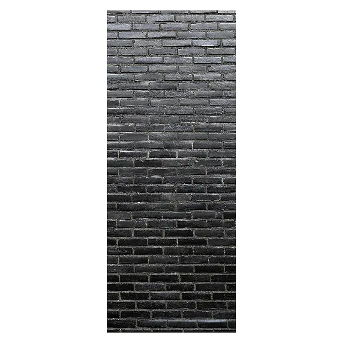 SanDesign Alu-Verbundplatte - 100 x 250 cm, Black Brick Wall - Vorderansicht