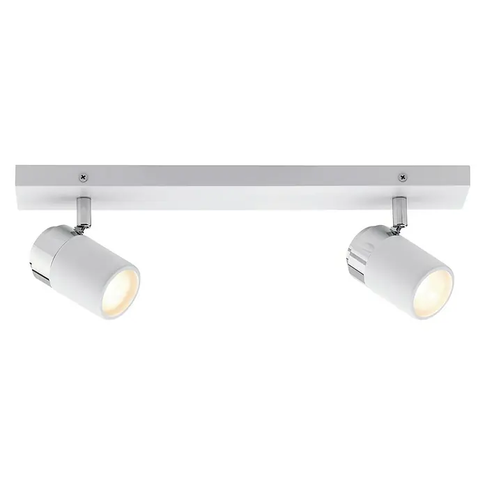 Paulmann Wandstrahler Zyli - 2 x 10 W, Weiß/Chrom, L x B x H: 7 x 40 x 11 cm, 2-flammig - Vorderansicht