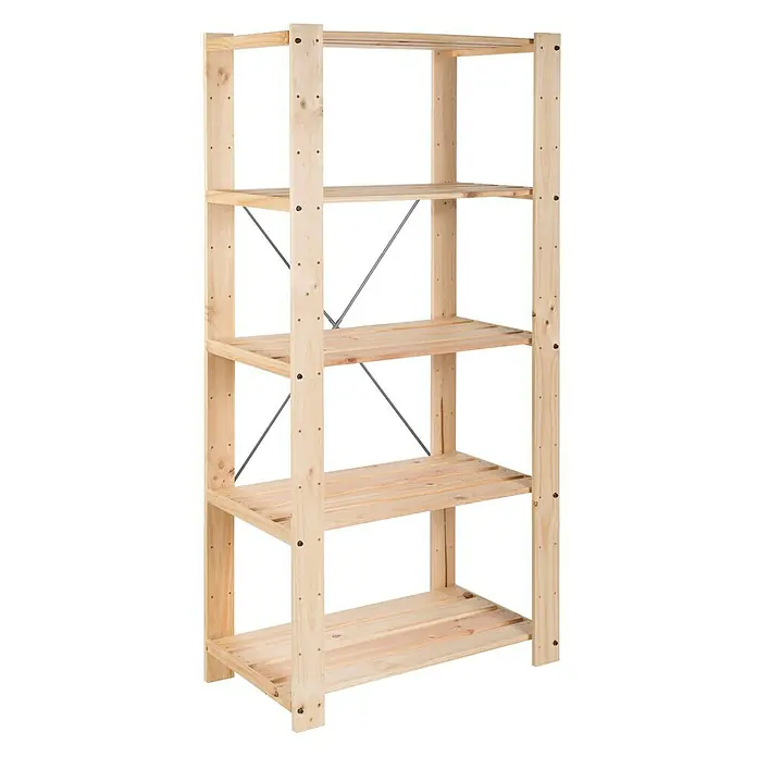 Astigarraga Evolution Estantería de madera - L x An x Al: 43 x 76,7 x 175 cm, Madera, Natural