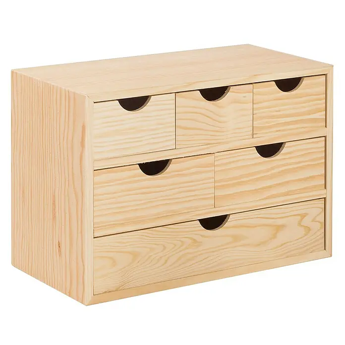 Astigarraga Caja con cajones Minibloc - L x An x Al: 20 x 40 x 28 cm, Número de cajones: 6 ud.